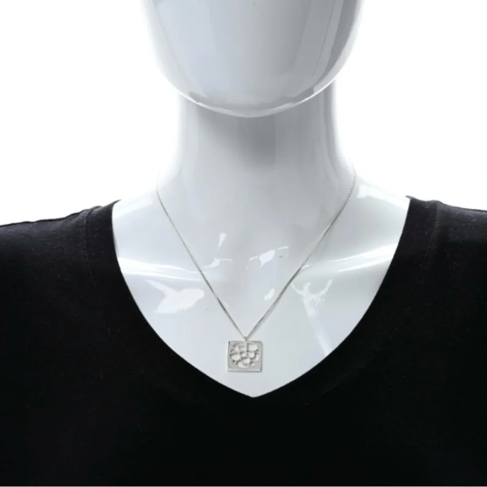 CHANEL Open Camillia 925 Sterling Silver Necklace